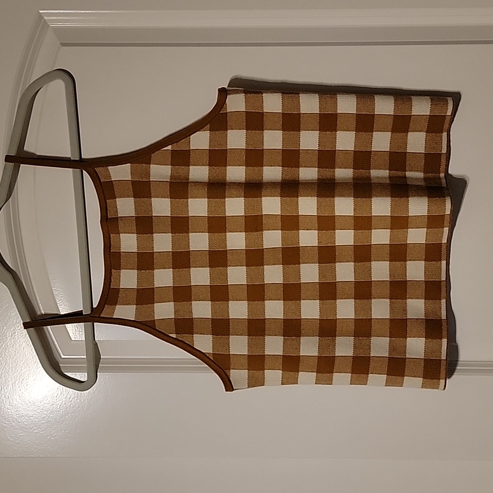 Madewell Gingham Apron Sweater Tank